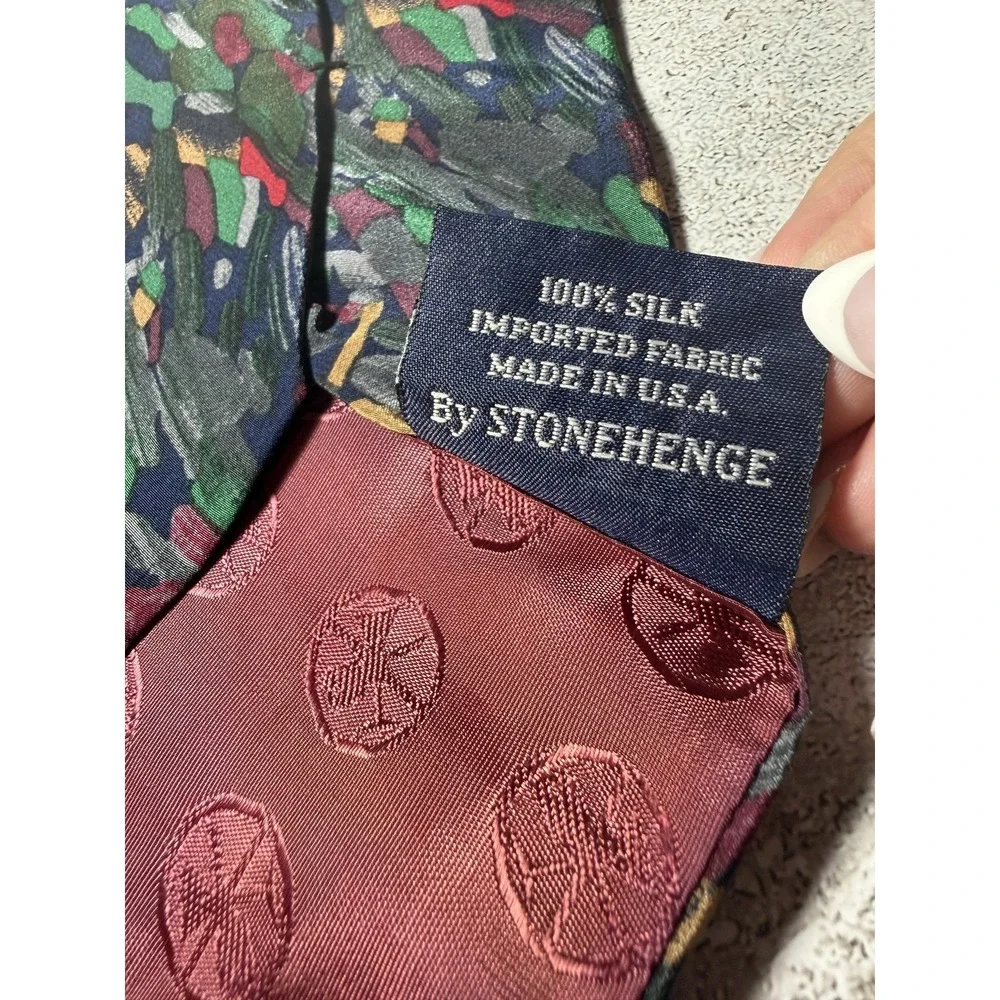 Molecular Expressions Tequila Silk Tie Mens OS Multicolor Geometric Necktie VTG